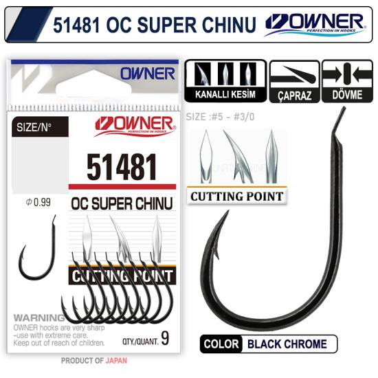 Owner 51481 Cut Super Chinu Black Chrome Tekli İğne